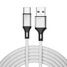 4 PCS 2.4A USB-C / Type-C to USB Braided Fast Charging Sync Data Cable, Length: 0.25m (Silver) - 1