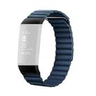18mm Magnetic Leather Watch Band For Fitbit Charge 4 / 3, Size： S (Midnight Blue) - 1