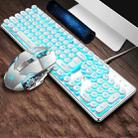 XINMENG 620 Manipulator Feel Luminous Gaming Keyboard + Macro Programming Mouse Set, Colour: White Blue Light Retro - 1