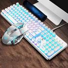 XINMENG 620 Manipulator Feel Luminous Gaming Keyboard + Macro Programming Mouse Set, Colour: Crystal White Mixed Light Retro - 1