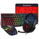 T-WOLF TF-800 4 in 1 Gaming Luminous Keyboard Mouse Headset Set(English Version) - 1