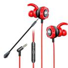 TF-3 3.5mm In-Ear Gaming Earphone Support Wired Control & Daul Mic, Cable Length: 1.2m(Red) - 1