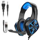 GS-1000 USB + 3.5mm RGB Wired Computer Mobile Gaming Headset, Cable Length: 2m(Black+Blue) - 1