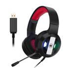Salar S300 RGB Luminous Wired Computer Online Game Headset, Colour: 7.1 USB Black Red - 1