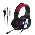 Salar S300 RGB Luminous Wired Computer Online Game Headset, Colour: 3.5mm + USB Black Red - 1