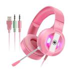 Salar S300 RGB Luminous Wired Computer Online Game Headset, Colour: 3.5mm + USB 3 Plug Pink - 1