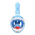 Cartoon Kids Full Dry Diving Mask Swimming Anti-Fog Snorkeling Mask, Size: XS(Shark Blue) - 1