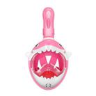 Cartoon Kids Full Dry Diving Mask Swimming Anti-Fog Snorkeling Mask, Size: XS(Shark Pink) - 1