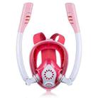 Kids Double Tube Full Dry Silicone Diving  Snorkeling Mask Swimming Glasses, Size: XS(White Pink) - 1