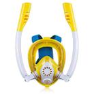 Kids Double Tube Full Dry Silicone Diving  Snorkeling Mask Swimming Glasses, Size: XS(White Yellow) - 1