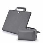 Book Style Laptop Protective Case Handbag For Macbook 14 inch(Gray + Power Bag) - 1