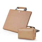 Book Style Laptop Protective Case Handbag For Macbook 14 inch(Camel + Power Bag) - 1
