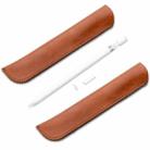 2 PCS In-Line Capacitive Stylus Pen Protective Case For Apple Pencil, Style: Ordinary (Crazy Horse Light Brown) - 1