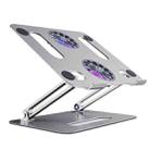 BONERUY P43F Aluminum Alloy Folding Computer Stand Notebook Cooling Stand, Colour: Silver with Type-C Cable - 1