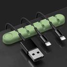 6 Holes Bear Silicone Desktop Data Cable Organizing And Fixing Device(Matcha Green) - 1