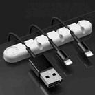 6 Holes Bear Silicone Desktop Data Cable Organizing And Fixing Device(White) - 1