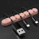 6 Holes Bear Silicone Desktop Data Cable Organizing And Fixing Device(Sand Pink) - 1