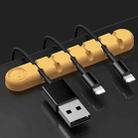 6 Holes Bear Silicone Desktop Data Cable Organizing And Fixing Device(Lemon Yellow) - 1