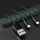 6 Holes Bear Silicone Desktop Data Cable Organizing And Fixing Device(Dark Green) - 1