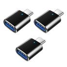 3 PCS USB 3.0 Female to USB-C / Type-C Male OTG Adapter with Indicator Light(Black) - 1