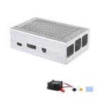 Aluminum Alloy Shell Grid Cooling Box For Raspberry Pi 3 Model B Pi 2/B + Silver with Fan - 1