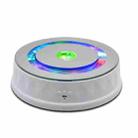 LED Light Electric Rotating Turntable Display Stand Video Shooting Props Turntable(White) - 1