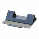 Laptop Leather Folding Stand Tablet Phone Holder(Blue) - 1