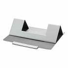 Laptop Leather Folding Stand Tablet Phone Holder(Silver Gray) - 1