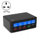 618 QC3.0 + PD20W + 3 x USB Ports Charger with Smart LCD Display, UK Plug  (Black) - 1