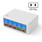 618 QC3.0 + PD20W + 3 x USB Ports Charger with Smart LCD Display, US Plug (White) - 1