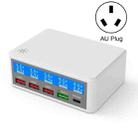 618 QC3.0 + PD20W + 3 x USB Ports Charger with Smart LCD Display, AU Plug (White) - 1