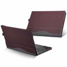 Laptop PU Leather Protective Case For Lenovo Yoga 520-14(Wine Red) - 1