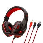 Soyto SY830 Computer Games Luminous Wired Headset, Color: For PC (Black Red) - 1