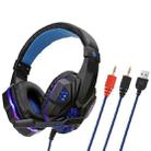 Soyto SY830 Computer Games Luminous Wired Headset, Color: For PC (Black Blue) - 1