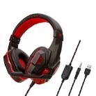 Soyto SY830 Computer Games Luminous Wired Headset, Color: For PS4 (Black Red) - 1