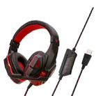 Soyto SY830 Computer Games Luminous Wired Headset, Color: 7.1 Channel USB (Black Red) - 1