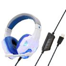 Soyto SY830 Computer Games Luminous Wired Headset, Color: 7.1 Channel USB (White Blue) - 1