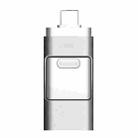 256GB Type-C + 8 Pin + USB 3.0  3 In 1 OTG Metal USB Flash Drive(Silver) - 1