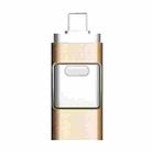 256GB Type-C + 8 Pin + USB 3.0  3 In 1 OTG Metal USB Flash Drive(Gold) - 1