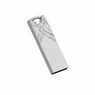 Jg1 USB 2.0 High-Speed Metal Engraving Car USB Flash Drives, Capacity: 4GB(White) - 1