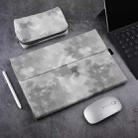 For Microsoft Surface Pro 7+ / 7 / 6 / 5 / 4 Ink and Wash Leather Tablet Protective Case, Color: Gray + Power Bag - 1