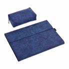 13 inch Leather Tablet Protective Case For Microsoft Surface Pro X, Color: Dark Blue + Power Bag - 1