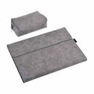 13 inch Leather Tablet Protective Case For Microsoft Surface Pro X, Color: Light Gray + Power Bag - 1