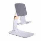 Mobile Phone Tablet Desktop Stand Gravity Retractable Adjustable Bracket, Color: Zinc Alloy White - 1