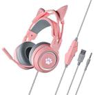 Soyto SY-G25 Cat Ear Glowing Gaming Computer Headset, Cable Length: 2m(Pink) - 1