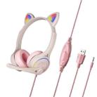 Soyto SY-G30 Cat Ear Computer Headset, Style: Lighting Version (Gray Pink) - 1