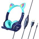 Soyto SY-G30 Cat Ear Computer Headset, Style: Lighting Version (Blue Green) - 1