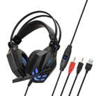 Soyto SY850MV Luminous Gaming Computer Headset For PC (Black Blue) - 1