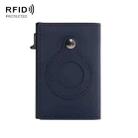 Anti-Theft Positioning Wallet Men Card Holder Mini Wallets For Airtag(Cowhide Blue) - 1