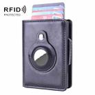 RFID Automatic Pop-Up Card Holder Multi-Function Locator Wallet For AirTag(Black) - 1